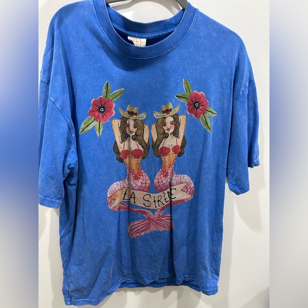 MAKU “Mermaid La Sirene” Oversized Graphic Tee | Size L - Picture 5 of 6